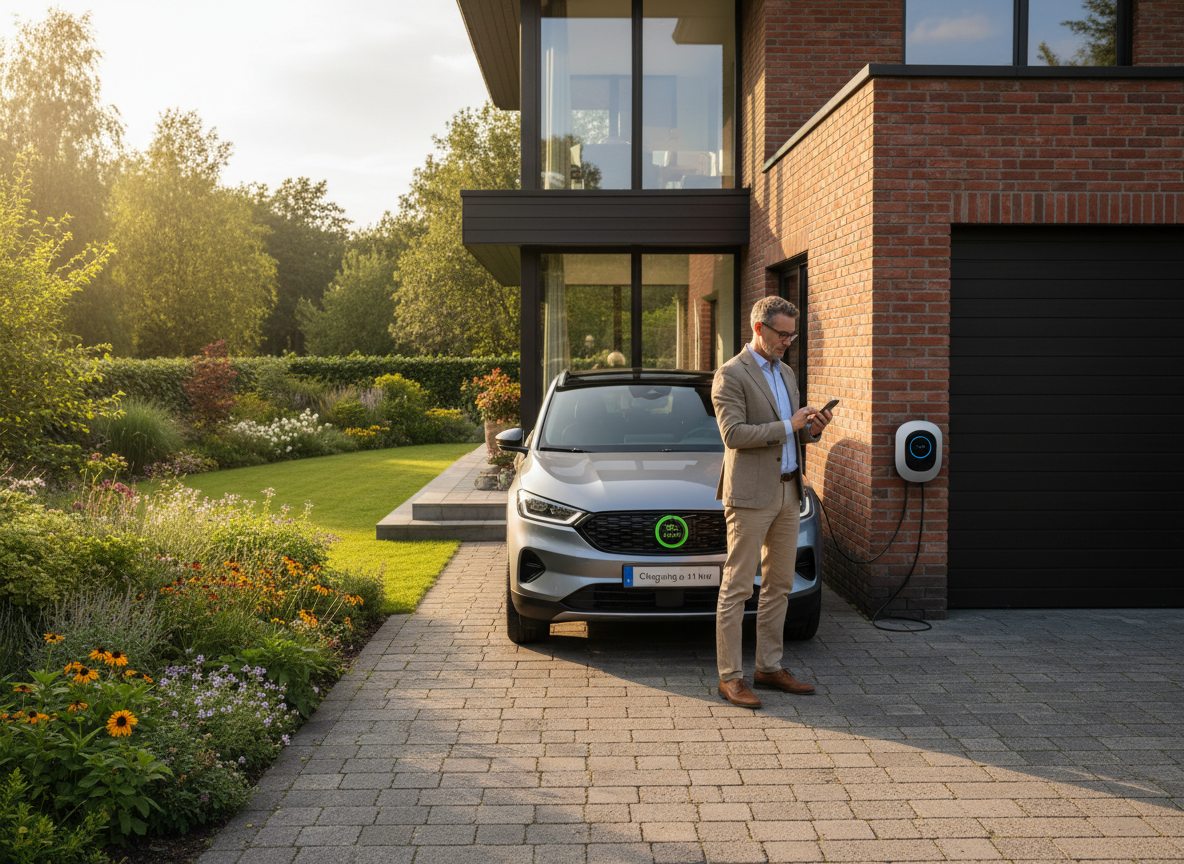 laadpaal in gebruik door huiseigenaar in de winter